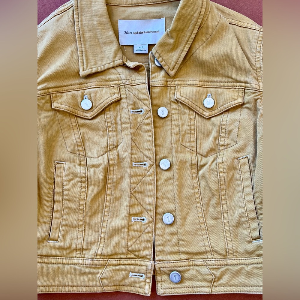 Pilcro and the letterpress cropped jean jacket in Small